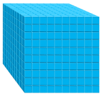 1000s unit - Base Ten Cube blue - place value