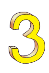 3-3d number three Yellow - John Duffield duffield-design