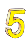 5-3d number five Yellow - John Duffield duffield-design