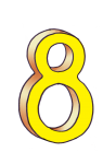 8-3d number eight Yellow - John Duffield duffield-design