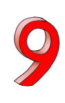 9-3d number nine Red - John Duffield duffield-design