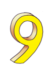 9-3d number nine Yellow - John Duffield duffield-design