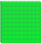 100s unit - Base Ten Flat green - place value