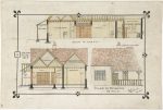 Bungalow plan W elevation and interior Ernest Geldart early 20th c The Met NY DP804279