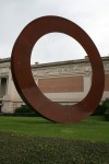 Circle Giant Sculpture outside GNAM Rome Bev Dunbar Maths Matters