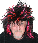 Duffy in black pink wig Bev Dunbar Maths Matters