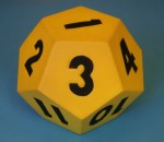 Yellow dodecahedron die – Bev Dunbar Maths Matters