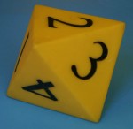 Yellow octahedon die – Bev Dunbar Maths Matters